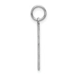 14k White Gold Solid Laser Etched Cross Pendant