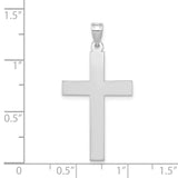 14k White Gold Polished Cross Pendant