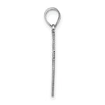 14k White Gold Solid Laser Etched Cross Pendant