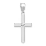 14k White Gold .01ct. Diamond Cross Pendant