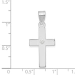 14k White Gold .02ct. Diamond Cross Pendant