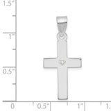 14k White Gold .02ct. Diamond Cross Pendant