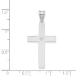 14k White Gold .02ct. Diamond Cross Pendant