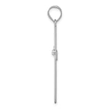 14k White Gold .02ct. Diamond Cross Pendant