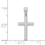 14k White Gold Florentine Satin Latin Cross Pendant
