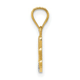 14k w/Rhodium Diamond-cut LOVE Pendant