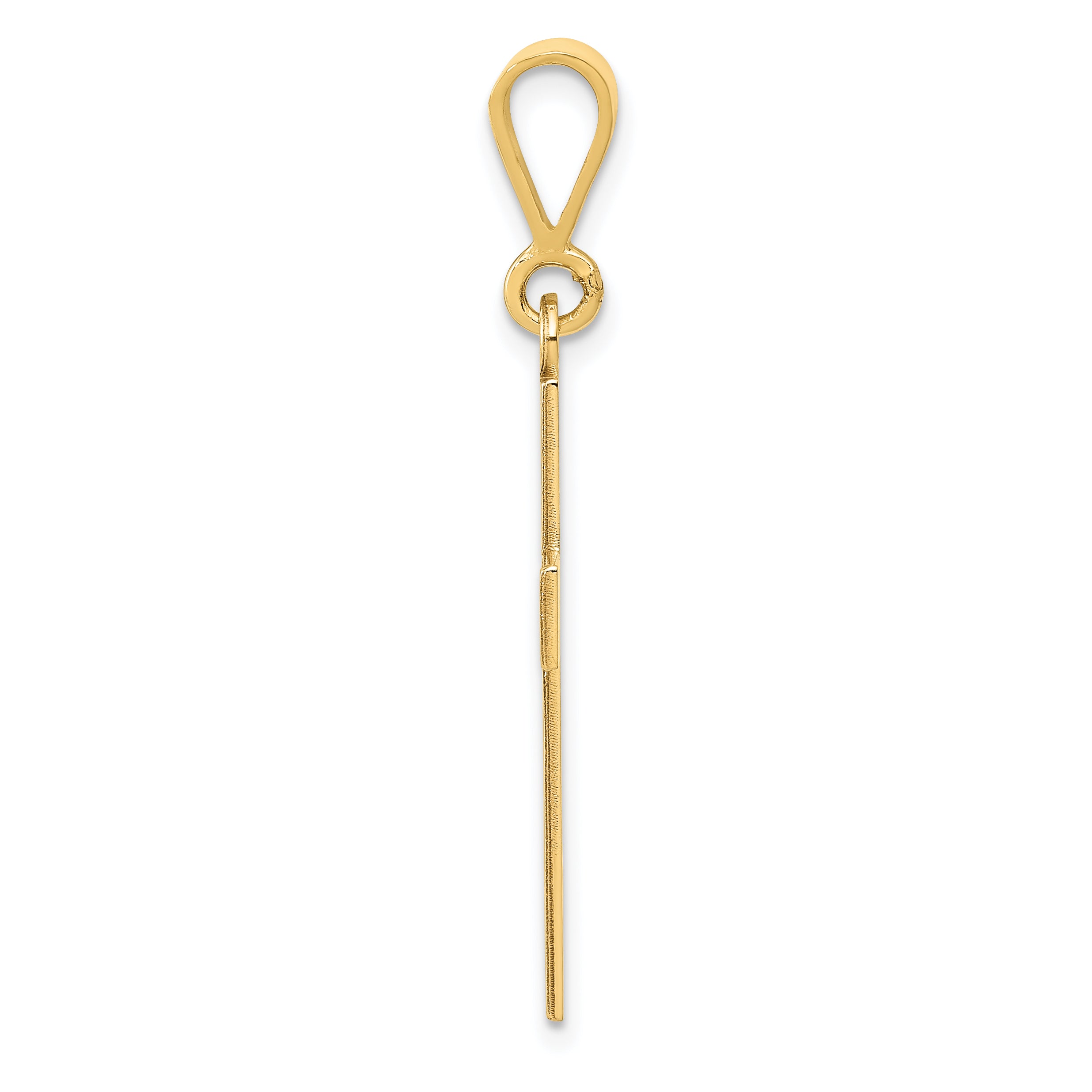 14K Laser Cut FAITH Cross Charm