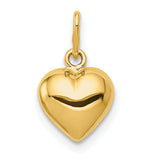 14K Polished 3-D Puffed Heart Charm