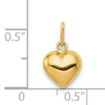14K Polished 3-D Puffed Heart Charm