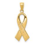 14k Gold Polished SURVIVOR Ribbon Pendant