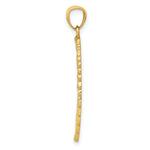 14K Gold Polished and Textured Angel Wing Pendant