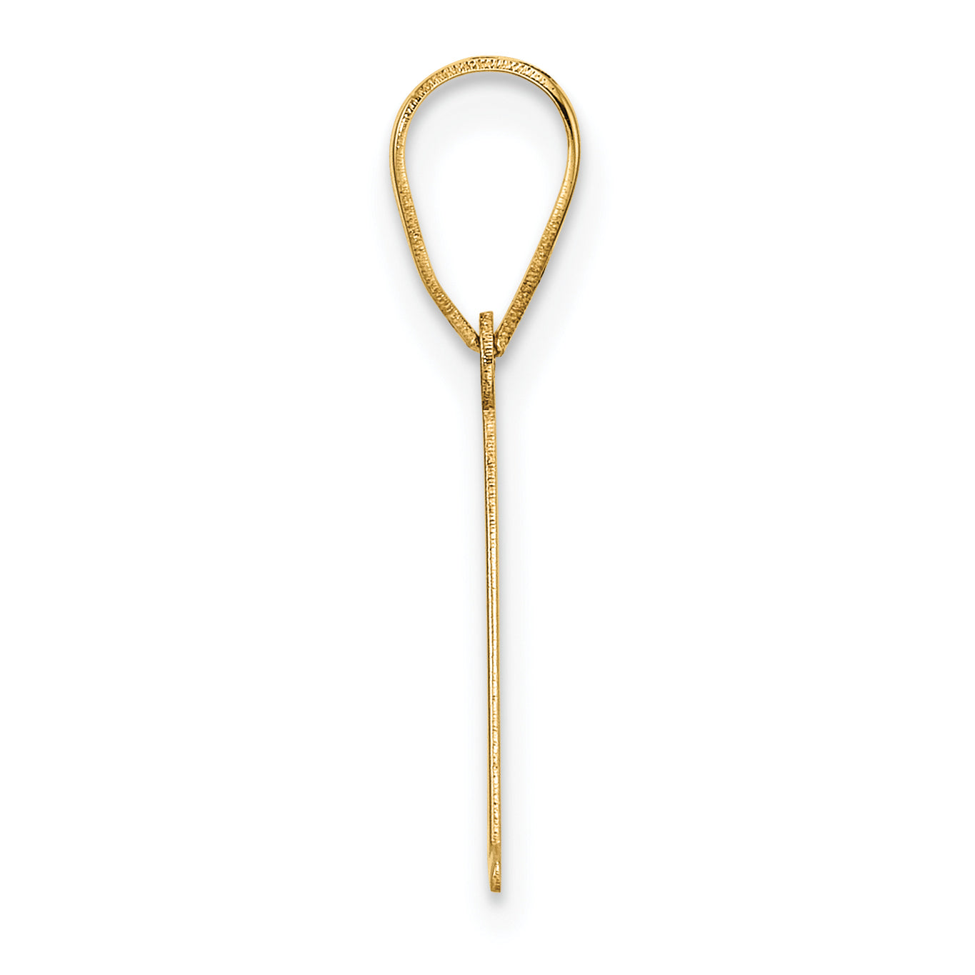 14k Polished Etched Letter A Initial Pendant