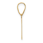 14k Polished Etched Letter A Initial Pendant