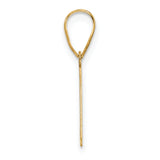 14k Polished Etched Letter A Initial Pendant