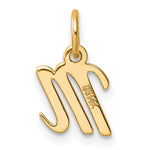 14K Small Script Letter M Initial Charm