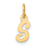 14K Small Script Letter S Initial Charm