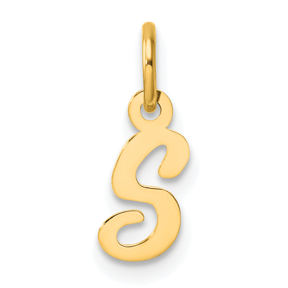 14K Small Script Letter S Initial Charm