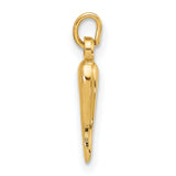 14k Polished Hollow  Italian Horn Pendant