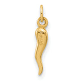 14k Polished Hollow  Italian Horn Pendant