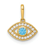 14k Polished CZ Evil Eye Pendant
