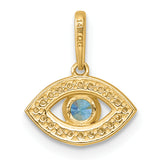 14k Polished CZ Evil Eye Pendant