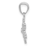 14k White Gold Snowflake Pendant