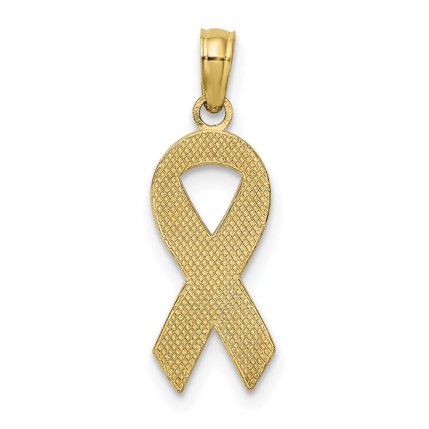 14k Pink Enameled Awareness Ribbon Pendant